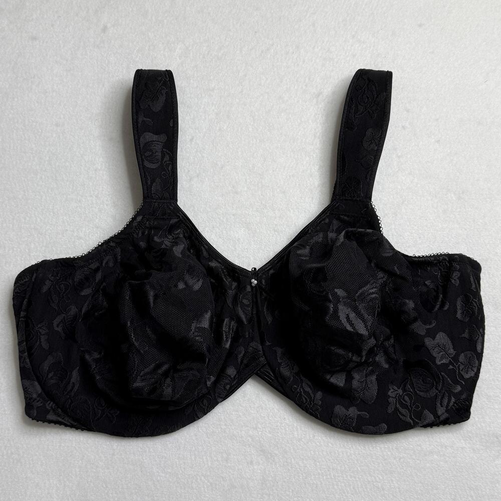 Wacoal Bra Womens 44DDD Black Awareness Floral Underwire Full Coverage 85567